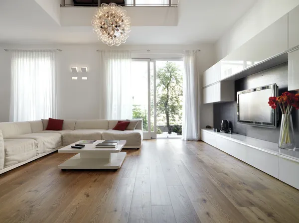 modern living floor with wooden floor